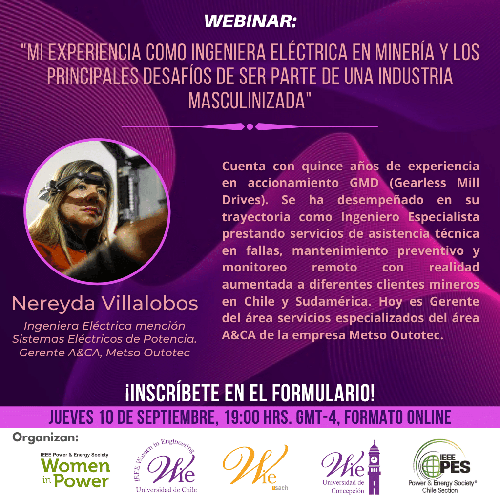 Webinar “Mi experiencia como Ingeniera Eléctrica en minería…”
