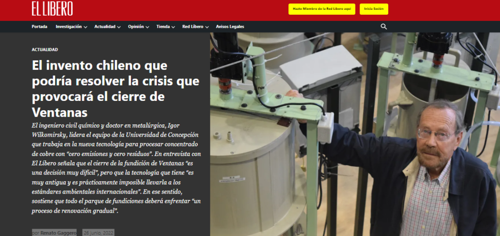 El líbero destaca: "El invento chileno que podría resolver la crisis que provocará el cierre de Ventanas"