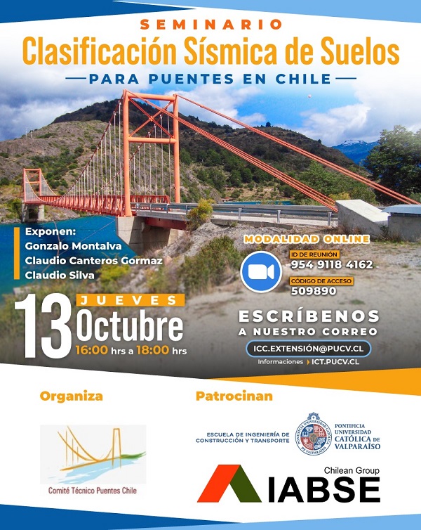 Seminario: Clasificación Sísmica de Suelos para Puentes en Chile